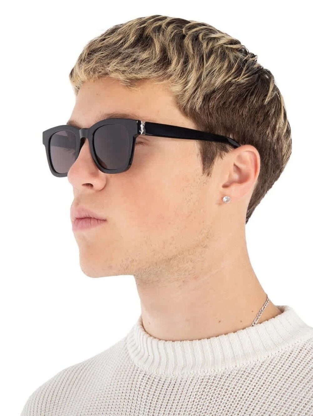 Brand New! YSL Saint Laurent Monogram Square Sunglasses Silver Hardware unisex - Picture 2 of 16